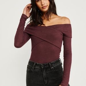Abercrombie off the shoulder cozy long sleeve top